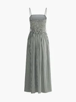 Sleeveless Pinstripe Long Dress