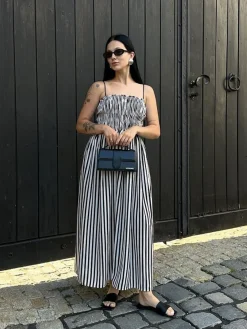 Sleeveless Pinstripe Long Dress
