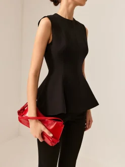 Sleeveless Piping Slim Blouse