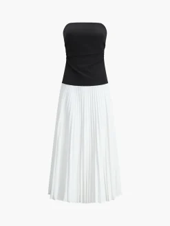 Sleeveless Pleated Long Dress