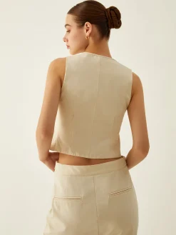 Sleeveless Tie Front Vest