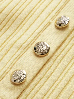 Slim Fit Collar Knit Short Dress with Metal Button