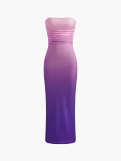 Slim Fit Tie-Dye Tube Long Dress