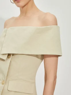 Slim Off-Shoulder Patchwork Blazer