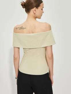 Slim Off-Shoulder Patchwork Blazer