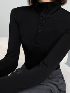 Slinky Button-up Long Sleeve Shirt