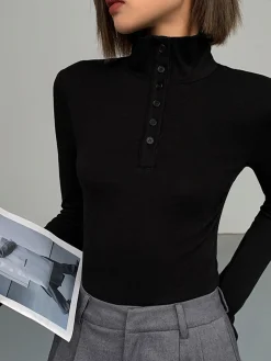 Slinky Button-up Long Sleeve Shirt