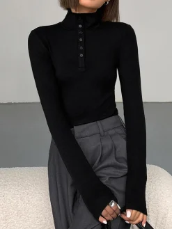 Slinky Button-up Long Sleeve Shirt