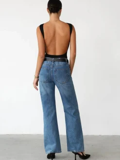 Slinky Open Back Sleeveless Bodysuit