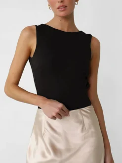 Slinky Open Back Sleeveless Bodysuit