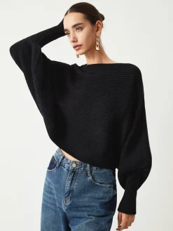 Slouchy Oversized Rib Crop Sweater