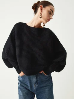 Slouchy Oversized Rib Crop Sweater