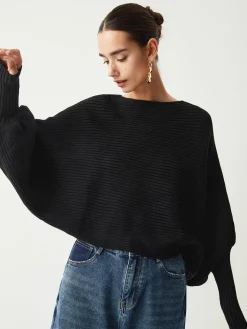 Slouchy Oversized Rib Crop Sweater