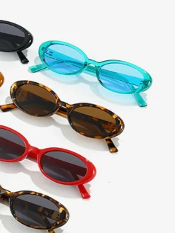 Small Oval Leopard Frame Sunglasses