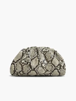 Snakeskin Print Cloud Clutch Bag