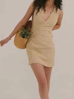 Snug V-Neck Sleeveless Short Dress