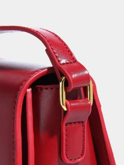 Soft Buckle Glossy Crossbody Bag