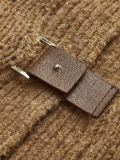 Soft-Buckle Lapel Cardigan