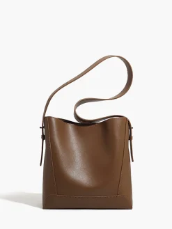 Soft-Buckle Piping Bucket Bag