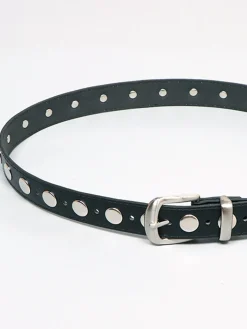 Soft-Buckle Studded Belt