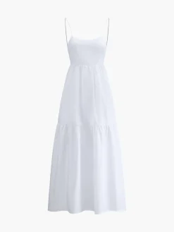 Solid Backless Long Dress