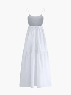 Solid Backless Long Dress