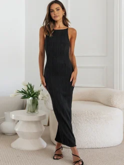 Solid Backless Tank Long Dress