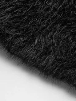 Solid Faux Fur Collar Jacket