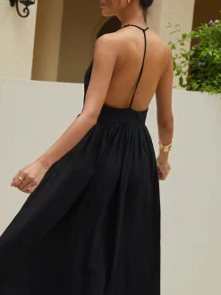 Solid Halter Long Dress