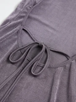 Solid Knotted Skinny Long Dress