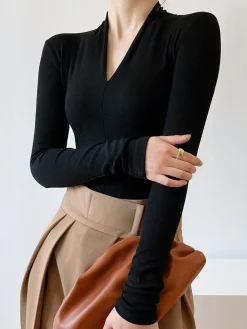 Solid Long Sleeve Knit Top