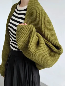 Solid Open-Front Shrug Sweater