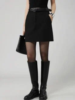 Solid Pocket Mini Skirt