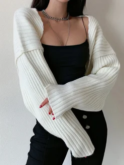 Solid Ribbed Bolero
