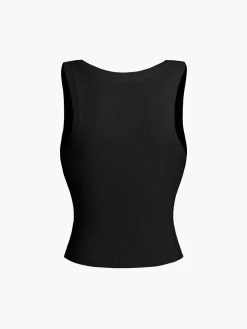 Solid Ribbed Sweater Vest