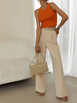 Solid Ribbed Sweater Vest
