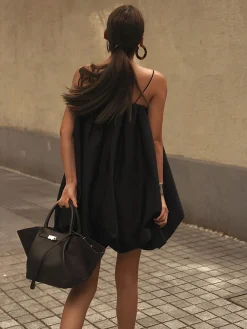 Solid Sleeveless Balloon Cami Dress