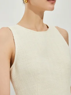 Solid Sleeveless Tweed Shorts Set