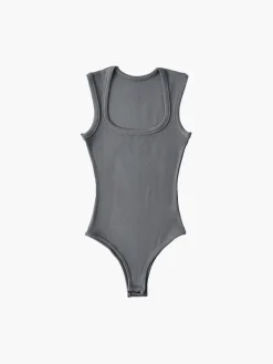 Solid Square Neck Bodysuits