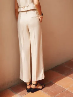 Solid Suit Straight Leg Pants
