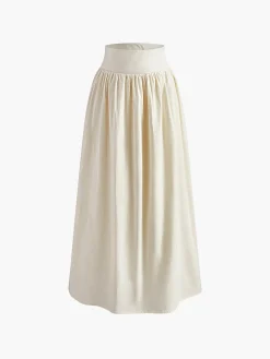 Solid Tie Knot V Neck Skirt Set