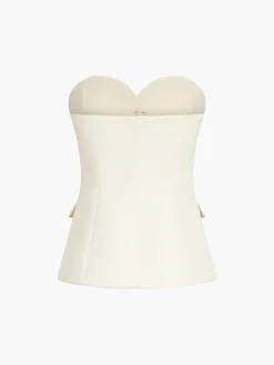 Solid Tube Top With Wide Leg Pants Set