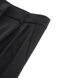 Solid Wide Leg Pants Without Belt
