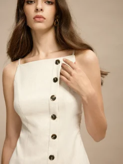 Spaghetti Strap Breasted Short Dress