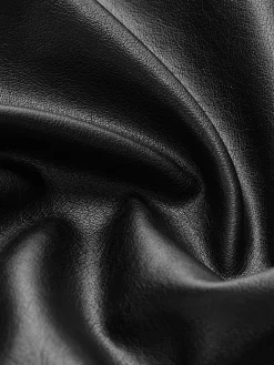 Split Belted Faux Leather Jacket