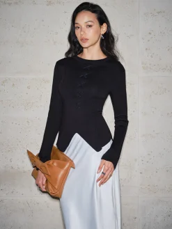 Split Cinched Waist T-Shirt