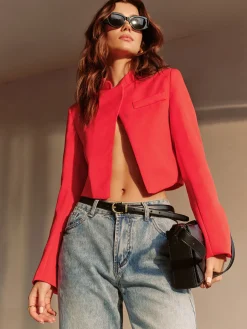 Split Crop Blazer