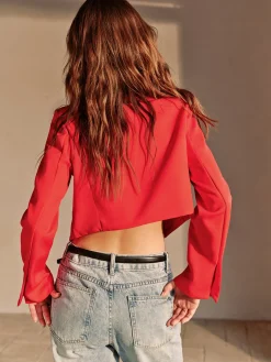 Split Crop Blazer