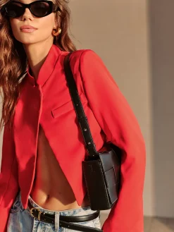 Split Crop Blazer
