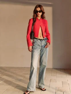 Split Crop Blazer